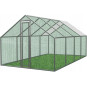 Voliéra metalică pentru grădină cu acoperiș 6 x 3 x 1.95 m