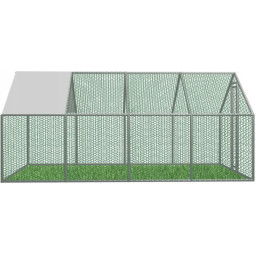 Voliéra metalică pentru grădină cu acoperiș 6 x 3 x 1.95 m