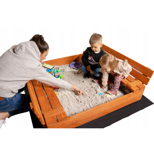 XXL nisipire 150 cm cu acoperiș și bănci