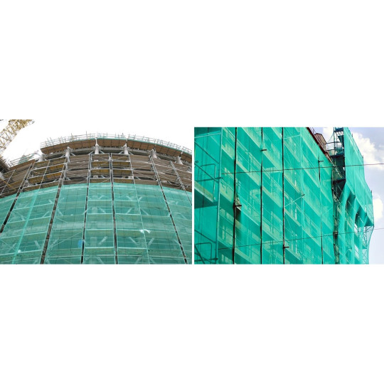 Rețeaua de umbrire pentru schele și gard de culoare verde, cu o umbrire de 90%, 135g/m2