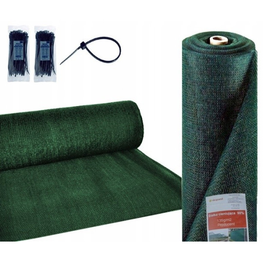 Rețea de umbrire pentru schele și gard de culoare verde cu 90% umbrire, 135g/m2