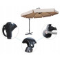 Umbrelă de grădină mare cu braț extensibil și volane – 350 cm