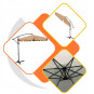 Umbrelă de grădină mare cu braț extensibil și volane – 350 cm