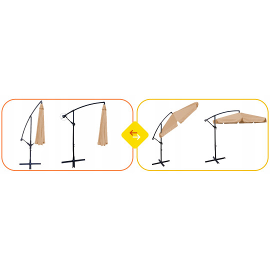 Umbrele de grădină de culoare bej închis, 350 cm