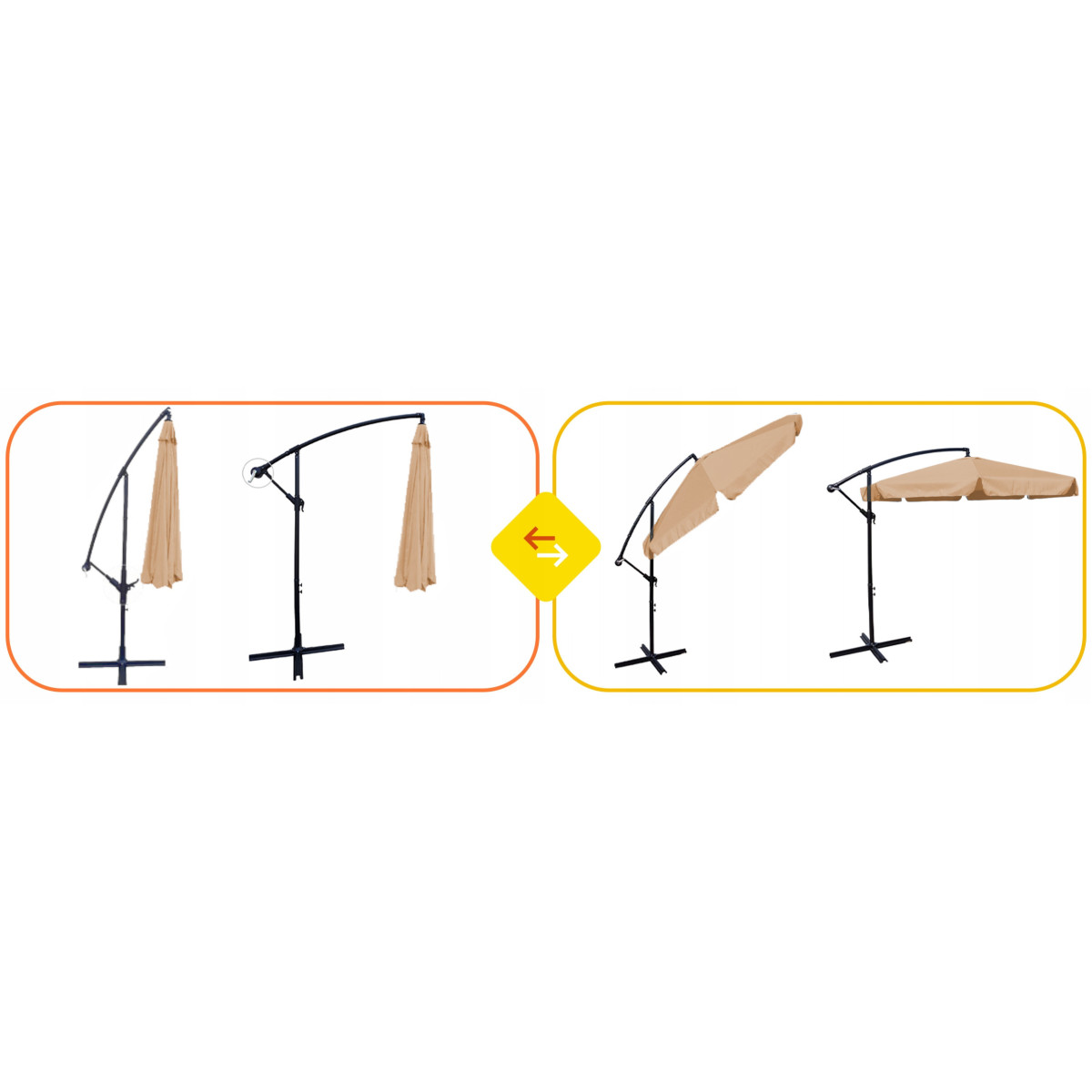 Umbrele de grădină de culoare bej închis, 350 cm