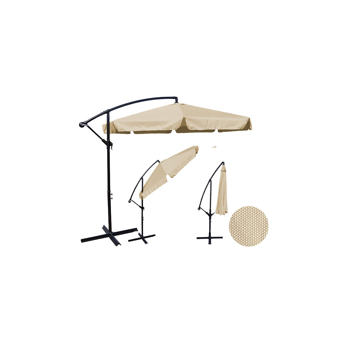 Umbrele de grădină de culoare bej închis, 350 cm