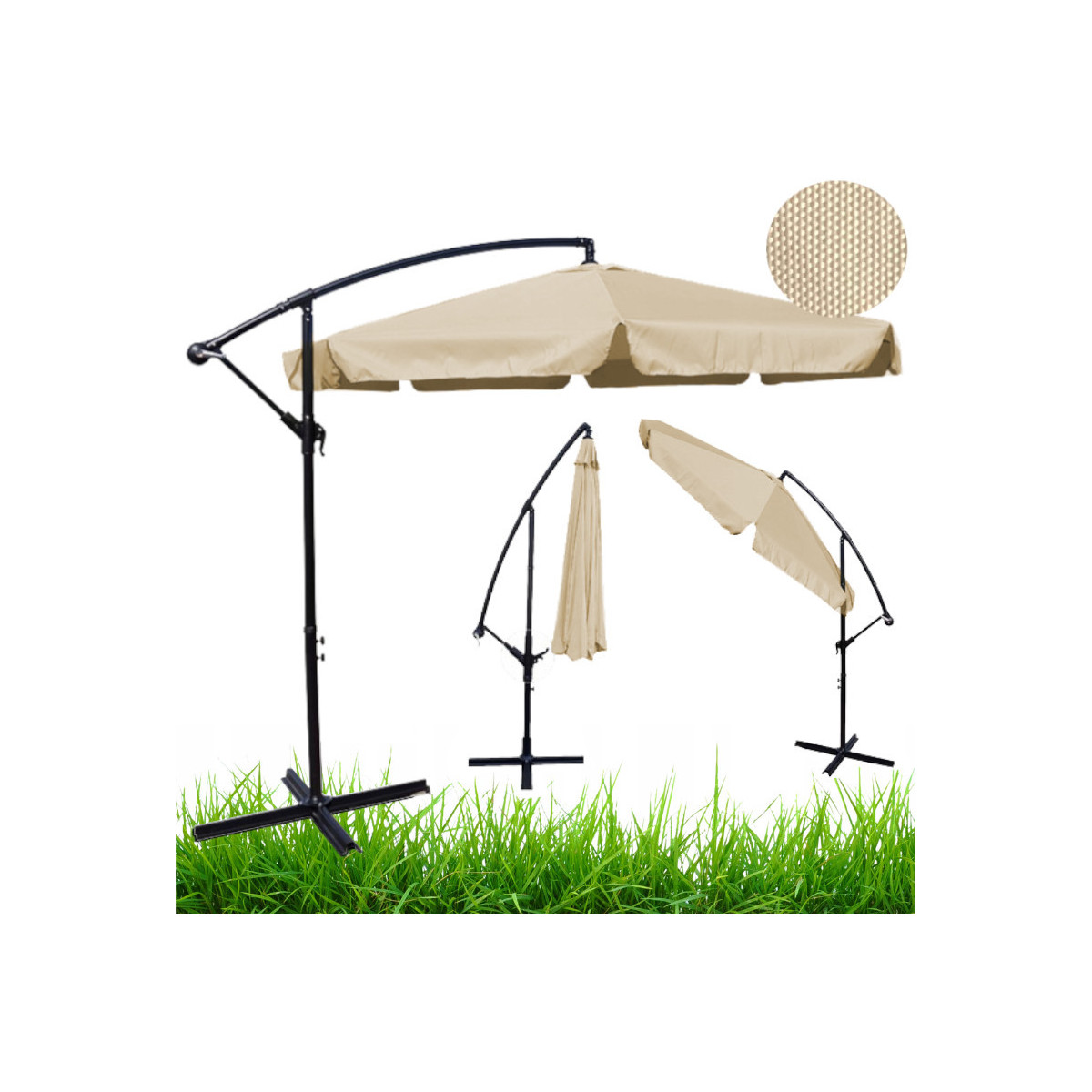 Umbrele de grădină de culoare bej închis, 350 cm