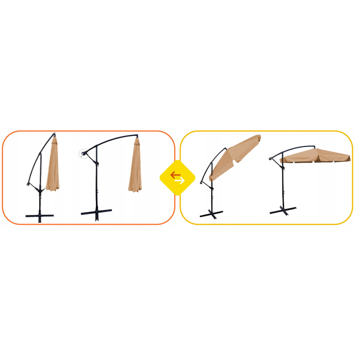 Cappuccino umbrela cu volane 350 cm