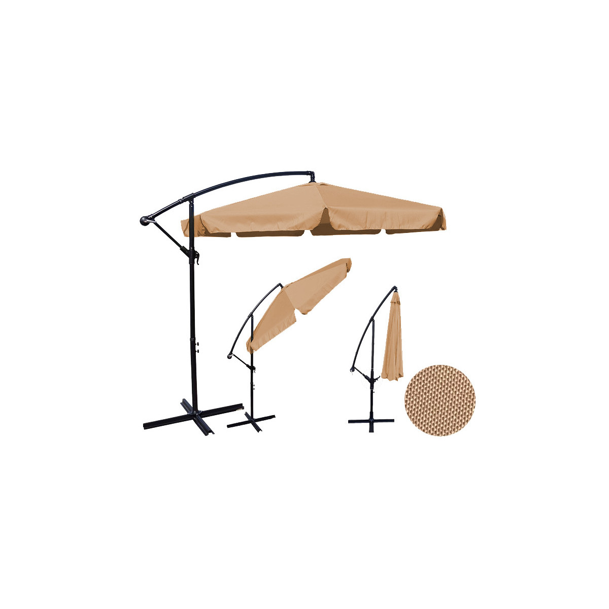 Cappuccino umbrela cu volane 350 cm