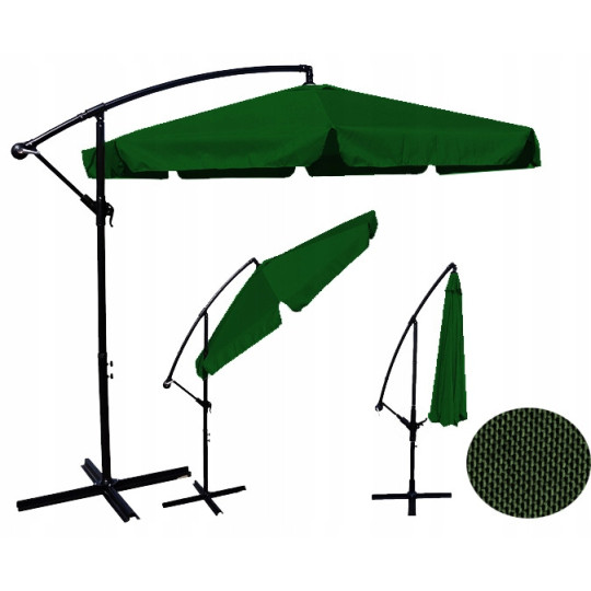 Umbrelă de terasă de culoare verde de 350 cm