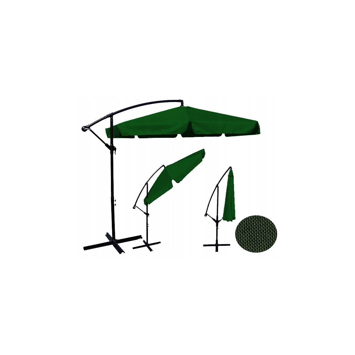 Umbrelă de terasă de culoare verde de 350 cm