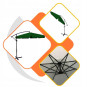 Umbrelă de terasă de culoare verde de 350 cm
