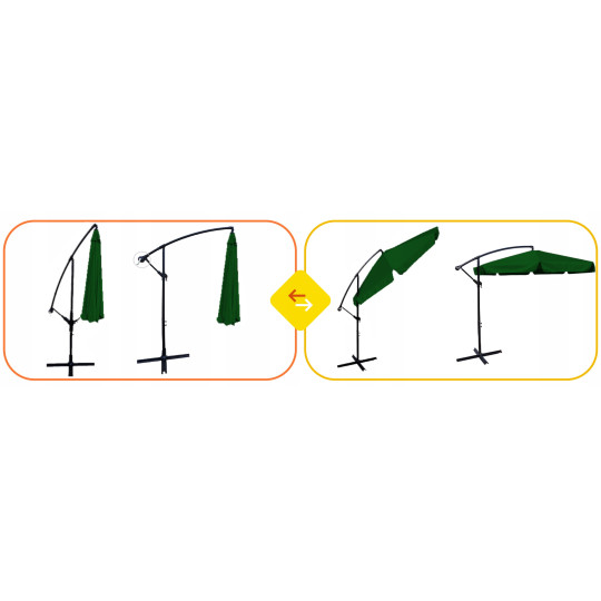 Umbrelă de terasă de culoare verde de 350 cm