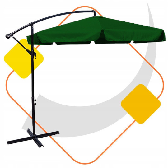 Umbrelă de terasă de culoare verde de 350 cm