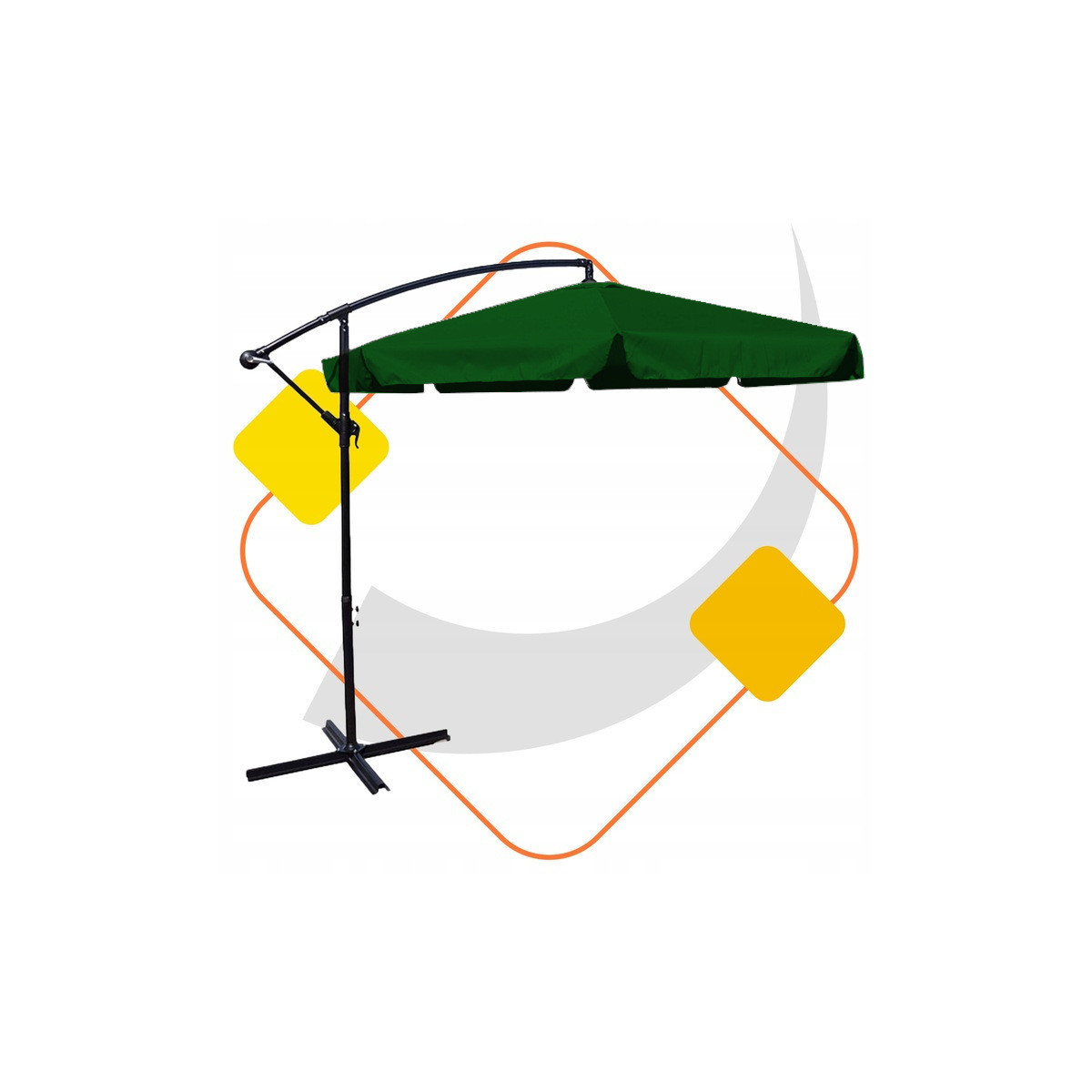 Umbrelă de terasă de culoare verde de 350 cm