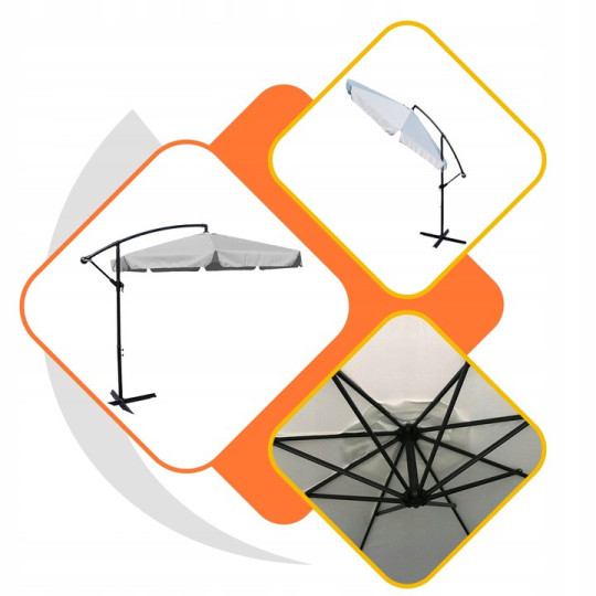 Umbrele de grădină de calitate în culoare gri deschis