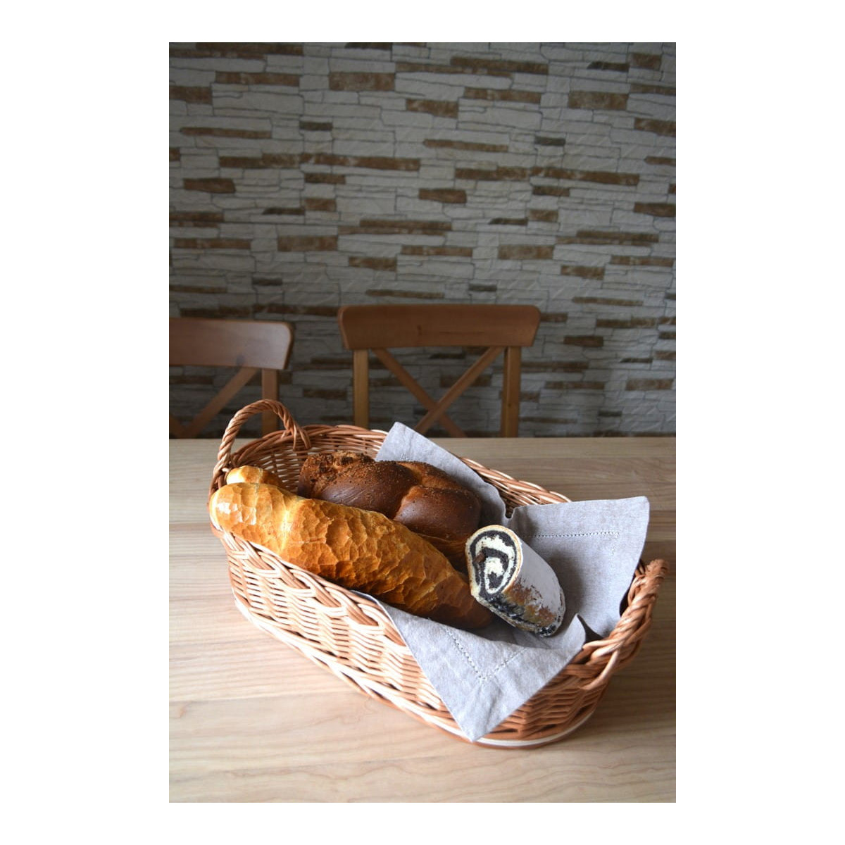 Coș oval cu mânere