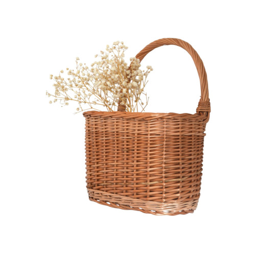 Coș oval din ratan cu mânere, 25 cm