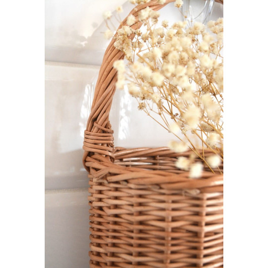 Coș oval din ratan cu mânere, 25 cm