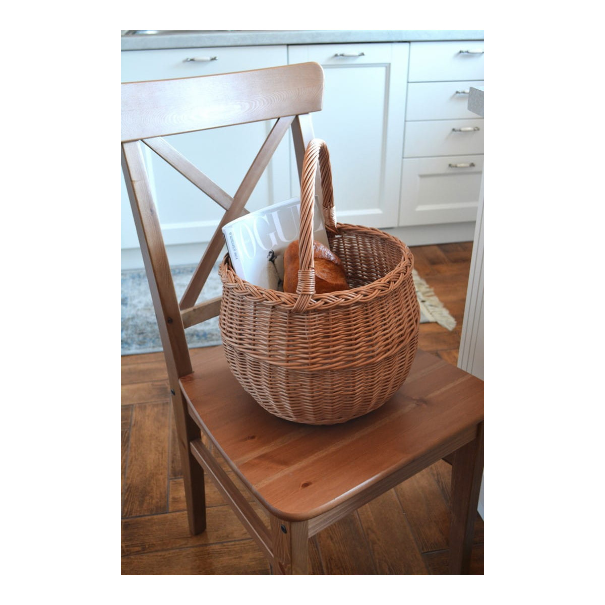 coș mic și rotund din ratan de calitate