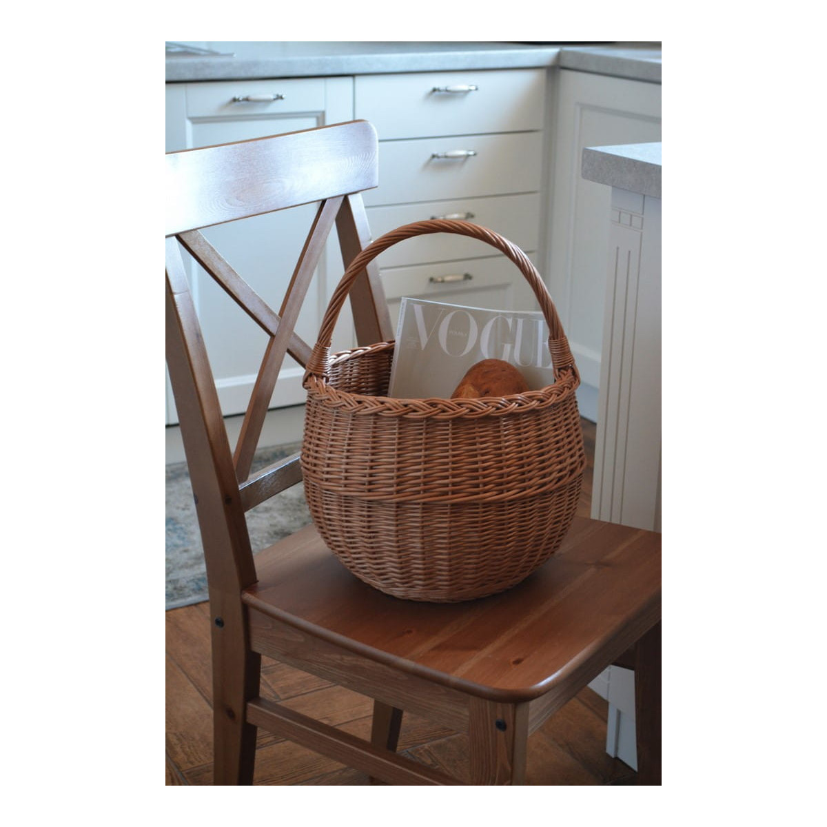 coș mic și rotund din ratan de calitate