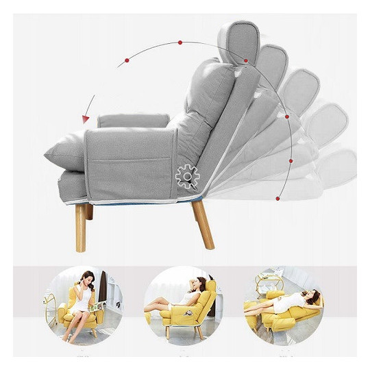 Scaun confortabil pentru living, gri deschis