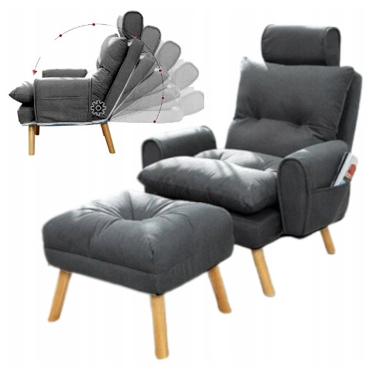 Fotoliu confortabilă pentru living, gri deschis