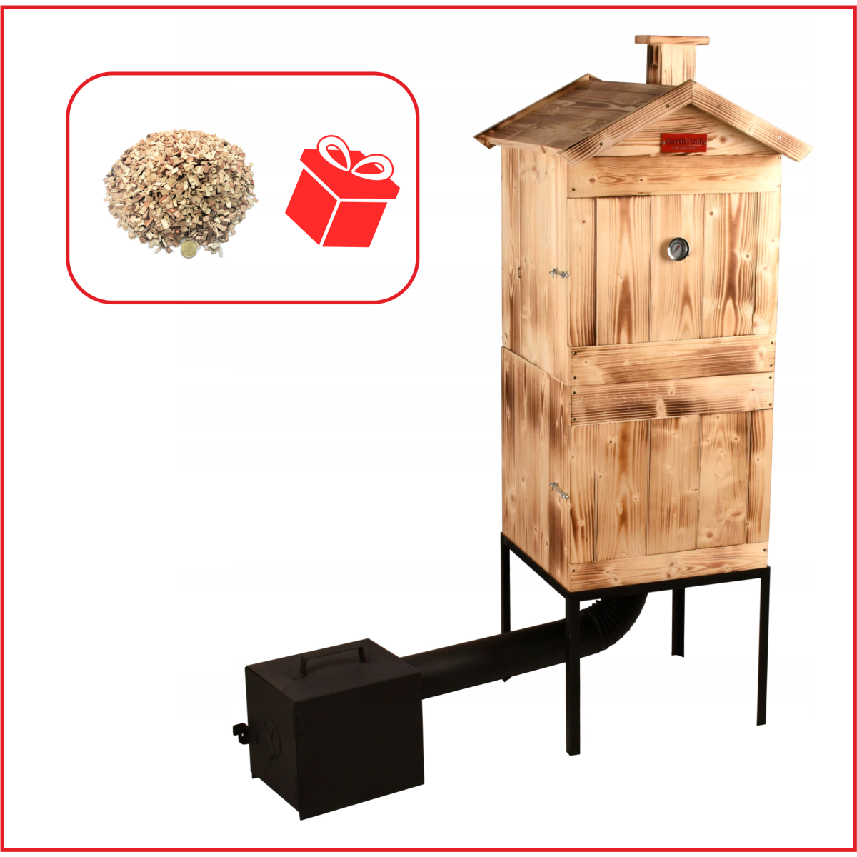 Uşiţi din lemn de calitate cu focar cu două camere + Cadou