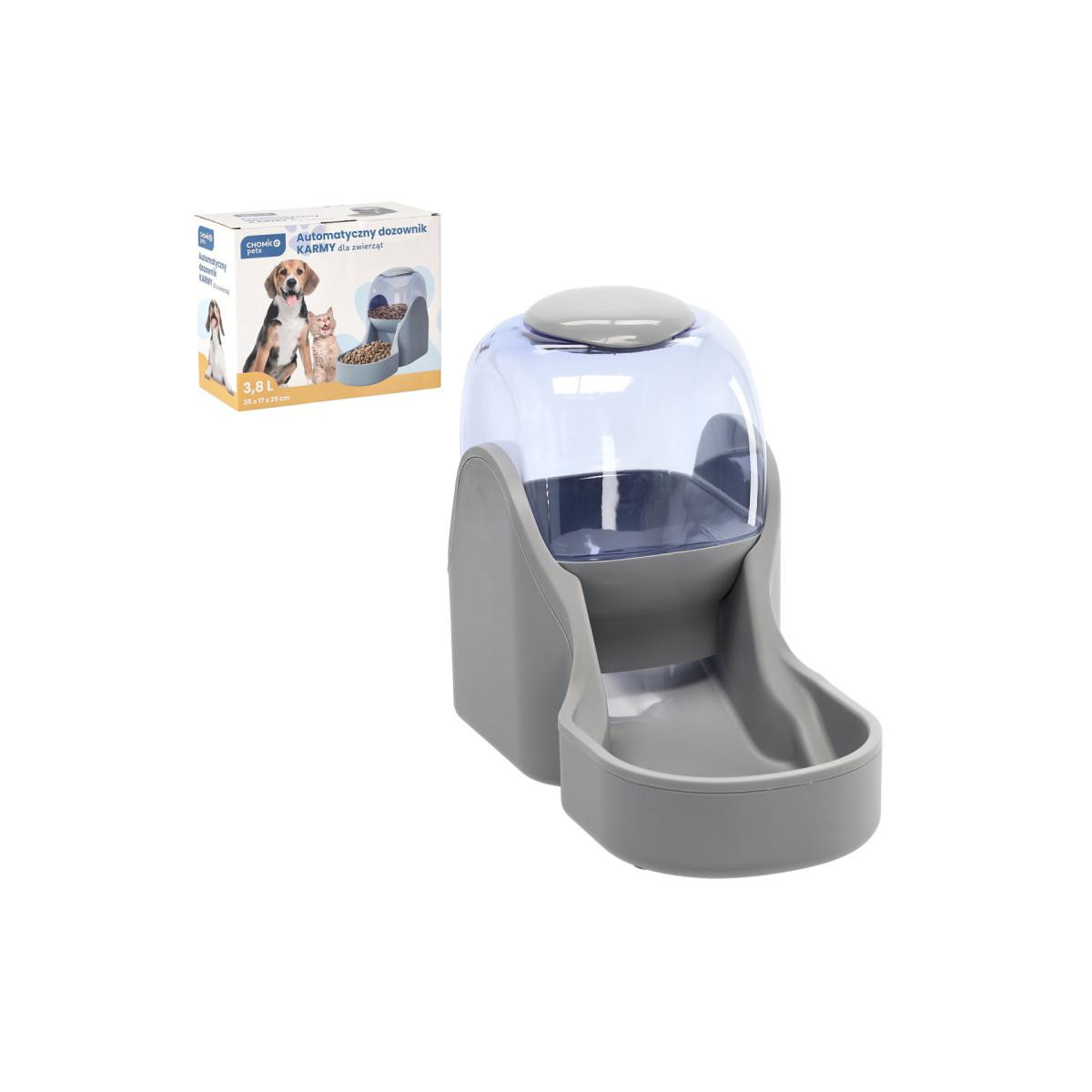 Dispensator automat de hrană pentru câini și pisici, 35x17x29 cm. 3800 ml