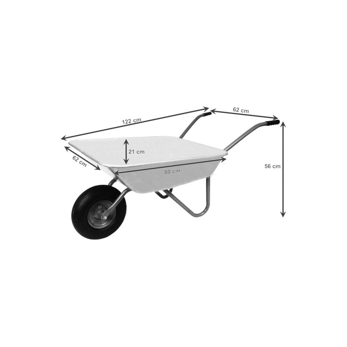 Roată de grădină zincată de 80 L