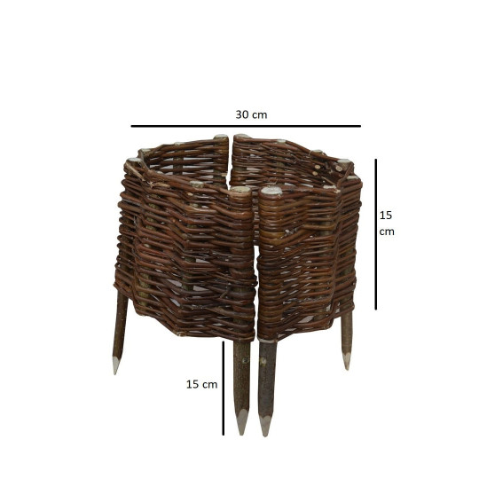 Cercul de nuiele palisadă cu un diametru de 30 cm și o înălțime de 15 cm