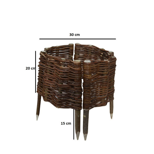 Krușă din nuiele palisadă cu diametru de 30 cm și înălțime de 20 cm