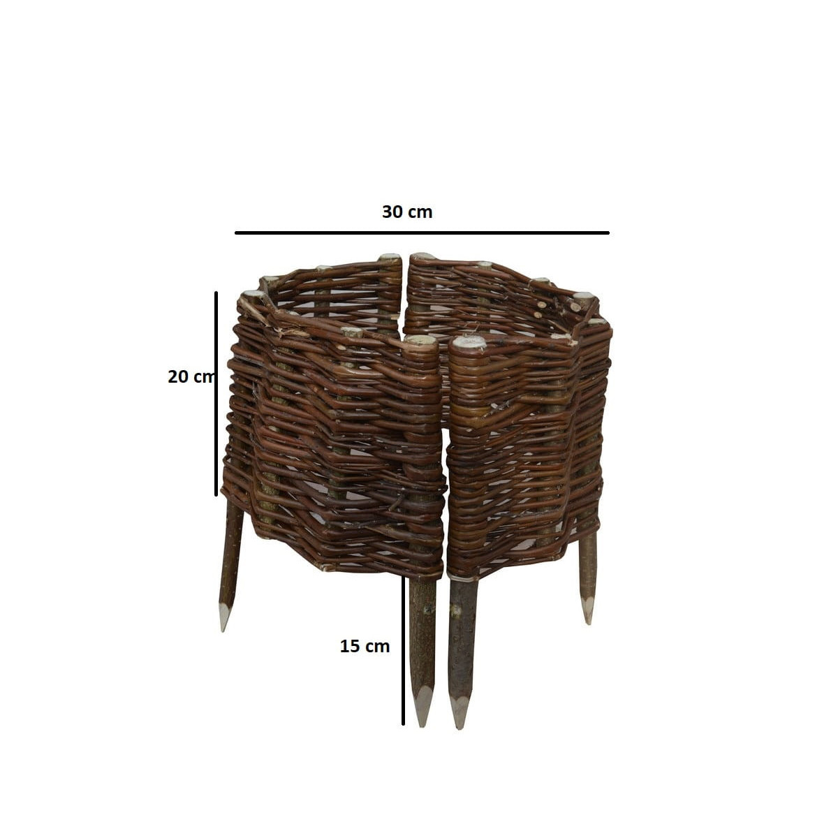 Krușă din nuiele palisadă cu diametru de 30 cm și înălțime de 20 cm