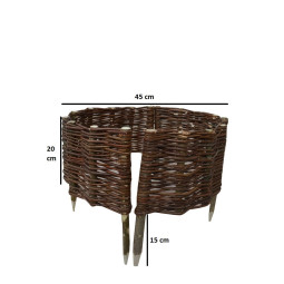 Cercle din răchită cu palisade, cu diametrul de 45 cm și înălțimea de 20 cm