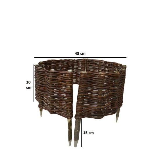 Cercle din răchită cu palisade, cu diametrul de 45 cm și înălțimea de 20 cm