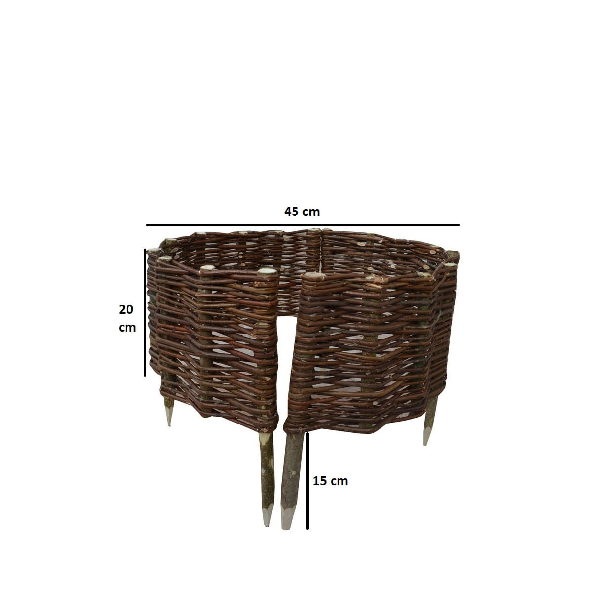 Cercle din răchită cu palisade, cu diametrul de 45 cm și înălțimea de 20 cm