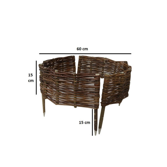 Cercul din rattan cu palisadă, cu diametrul de 60 cm și înălțimea de 15 cm