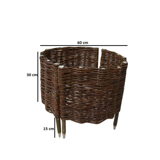 Cerc de rachită cu palisádă, cu un diametru de 60 cm și o înălțime de 30 cm