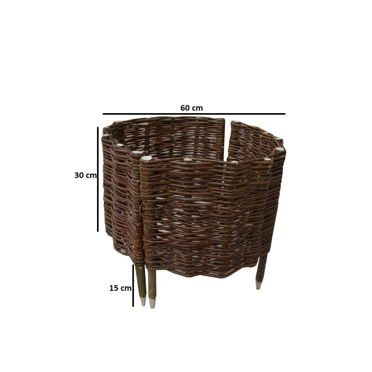 Cerc de rachită cu palisádă, cu un diametru de 60 cm și o înălțime de 30 cm