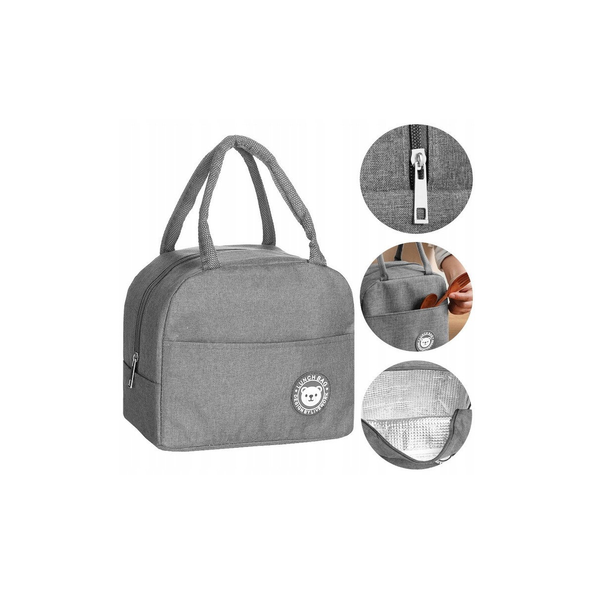 Termo geantă de picnic cu o capacitate de 4L în culoarea gri