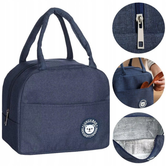 Geantă de picnic termică albastră cu o capacitate de 4L