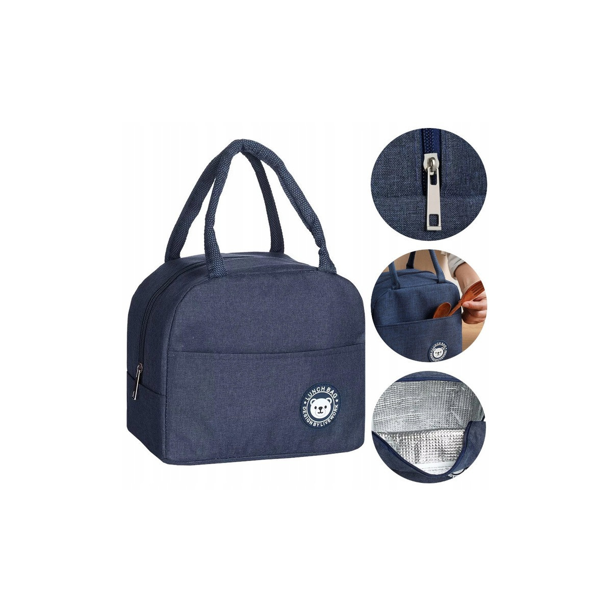 Geantă de picnic termică albastră cu o capacitate de 4L