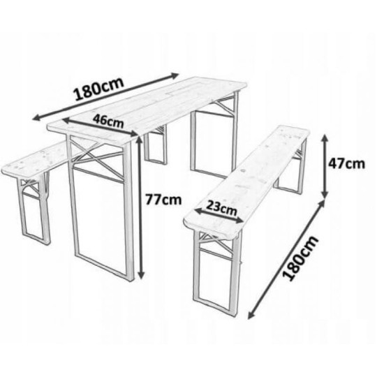 Set de bere pliabil, 3 piese.