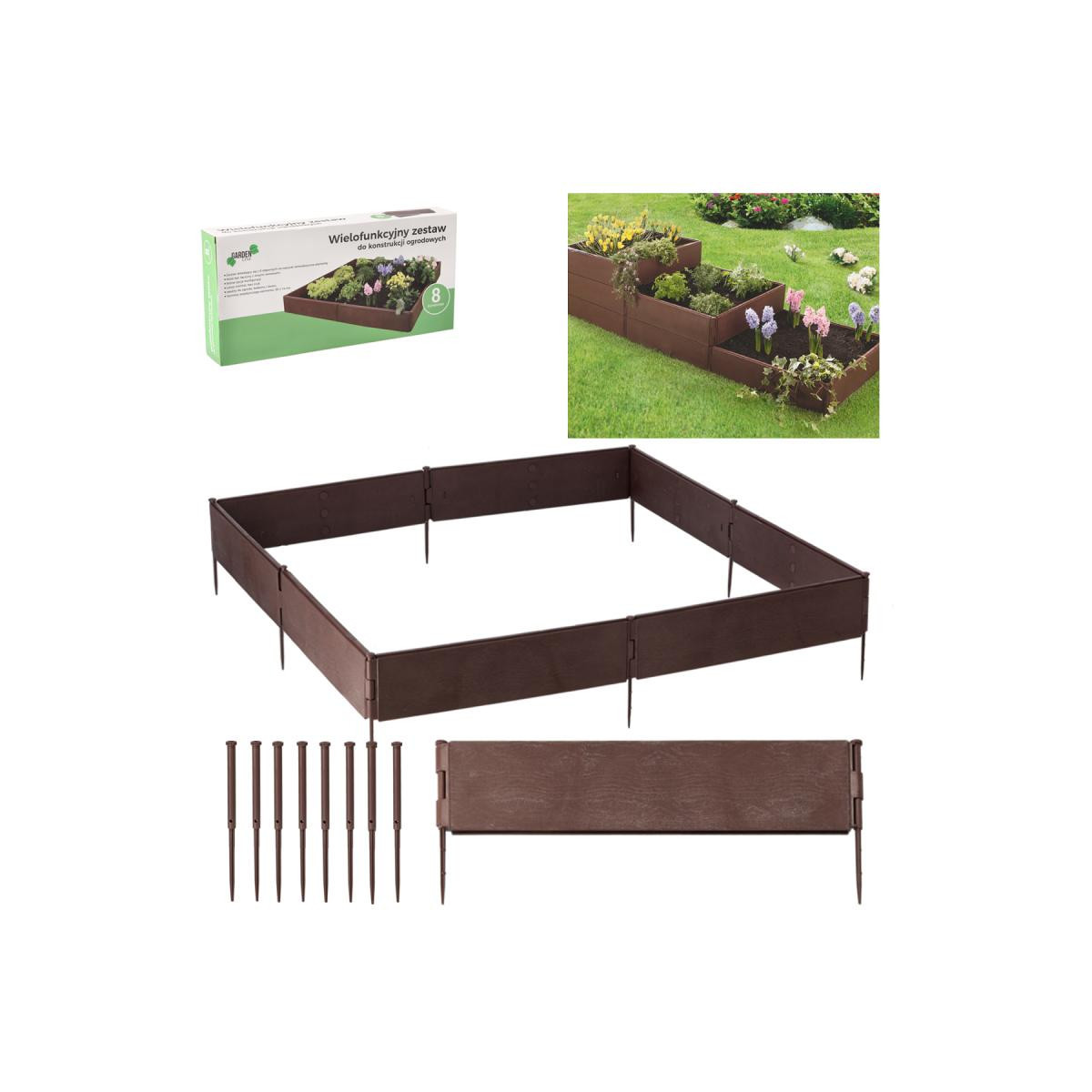 Structura multifunctionala pentru gradina, set de 6 buc, 61x21cm