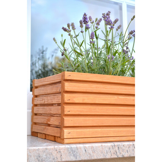 Vas de flori de culoare bej din lemn de pin de calitate superioară