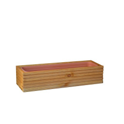 Vas de flori de culoare bej din lemn de pin de calitate superioară