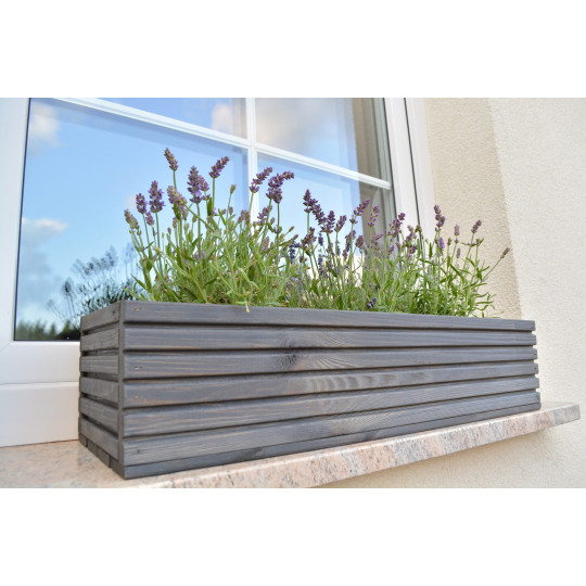 Ghivece mari pentru fereastră de culoare gri închis