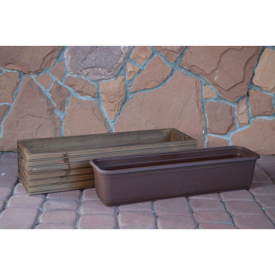 Design de ghiveci din lemn de culoare marron închis