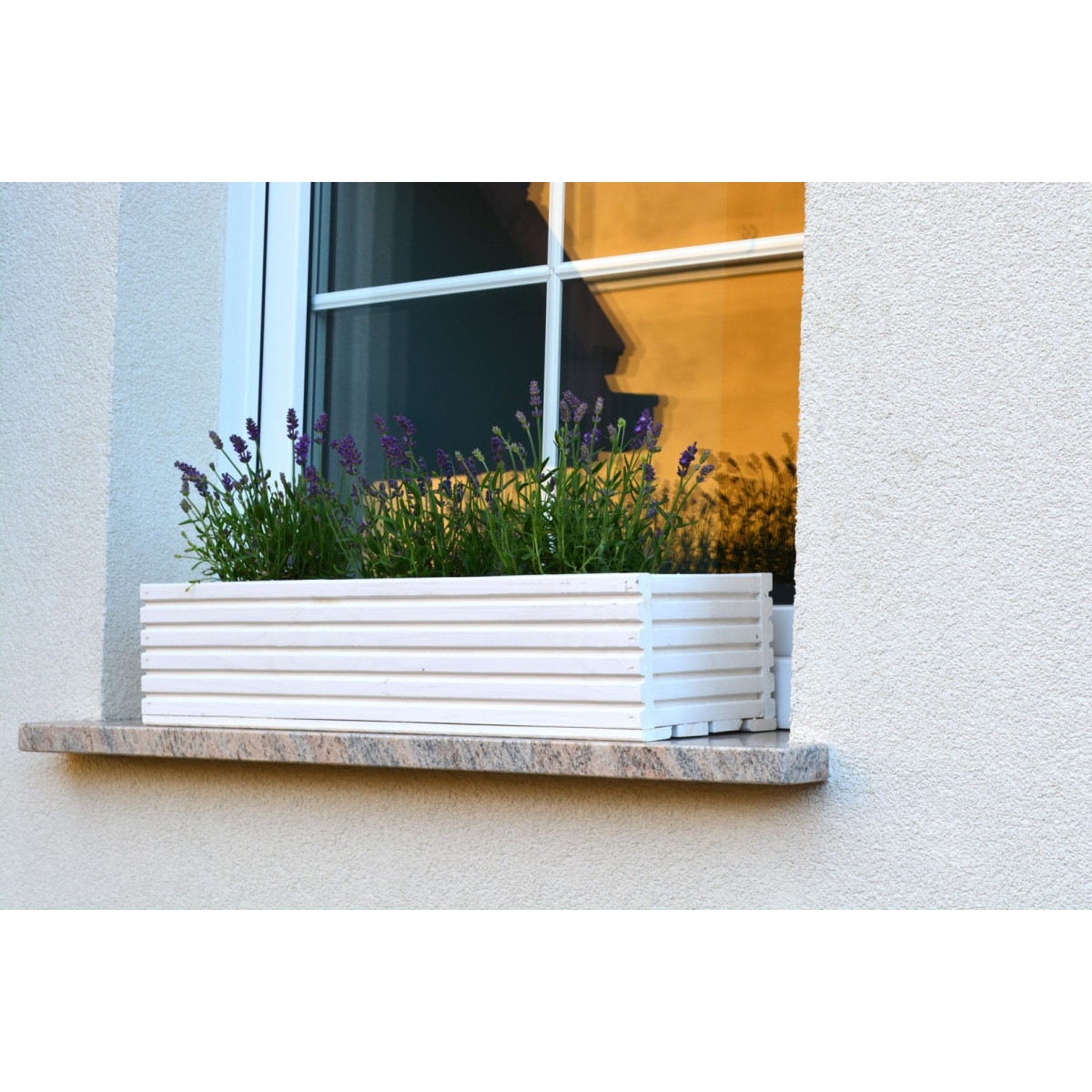 Romantic ghiveci din lemn de culoare albă