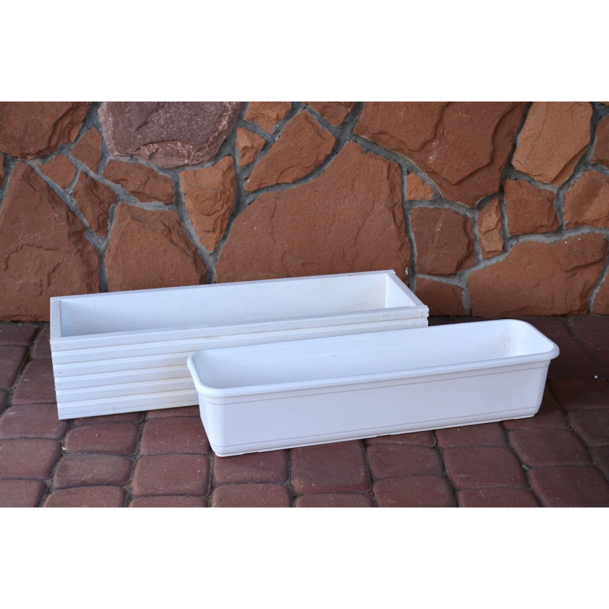 Romantic ghiveci din lemn de culoare albă